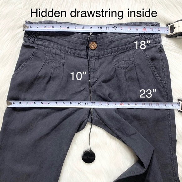 SOLD-Athleta Stormy Blue Linen Trouser Pants - Picture 7 of 8